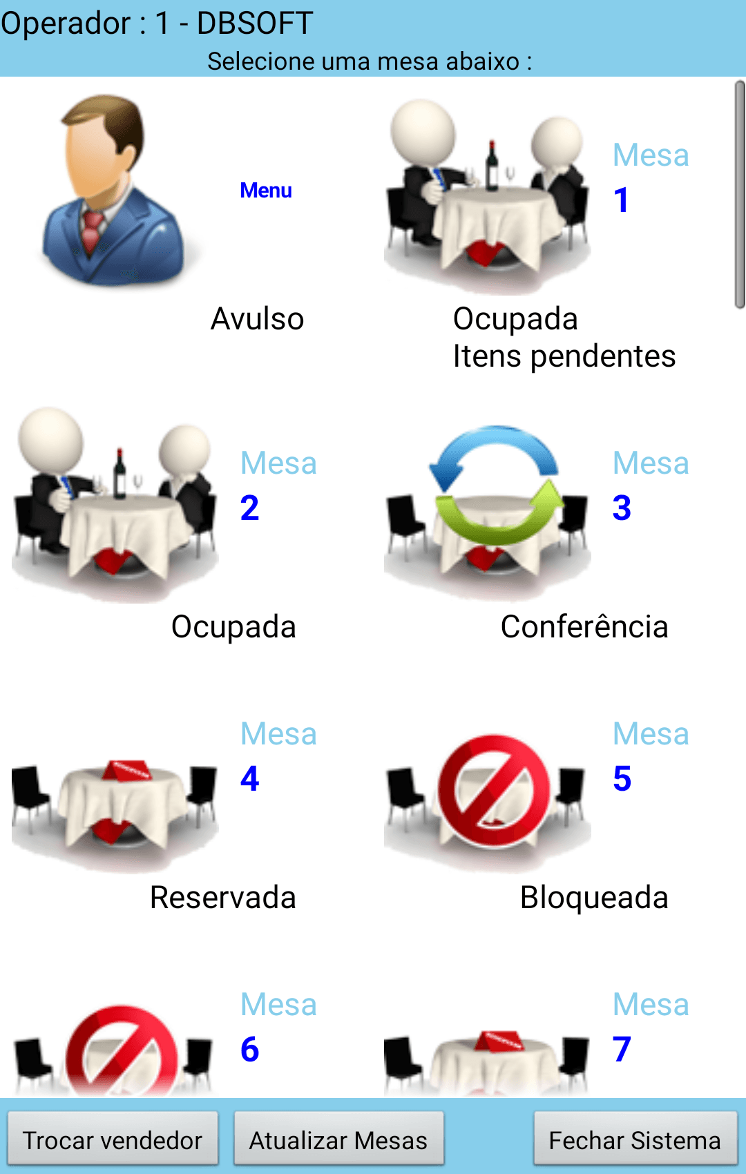Controle de Mesas